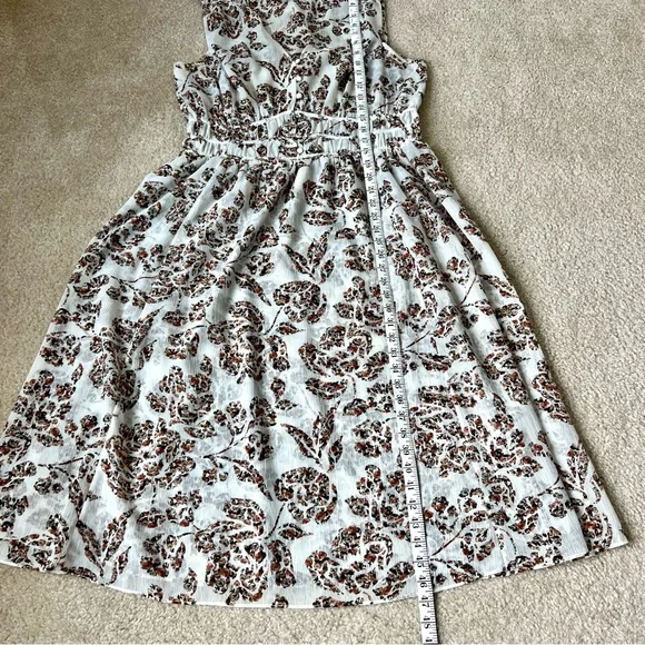 WHITE HOUSE BLACK MARKET Sleeveless Floral Ruched Lightweight Dress—SZ. Large - Picture 12 of 14